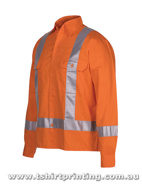 W107LT Johnny Bobbin Hi Vis (D+N) L/S 150G TTMC-W Tape Shirt